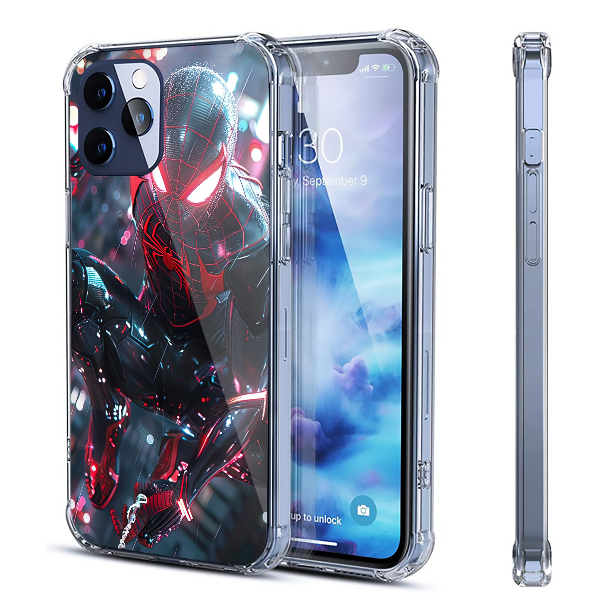 （画像用） Spider Man スパイダーマン 【iPhone 12シリーズ対応】透明スマホケース（クリアソフトケース）
